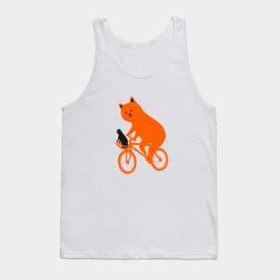 Happy go Lucky Cat 3R ride to the moon Tank Top